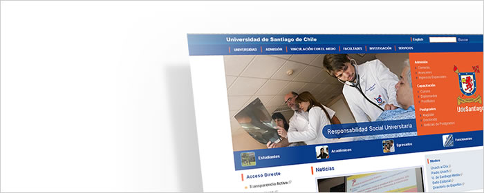 Desarrollo web en portal U. de Santiago